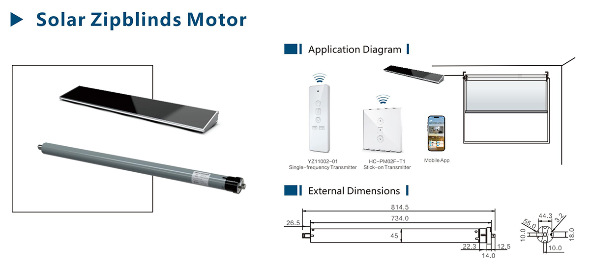 Solar Zipblinds Motor