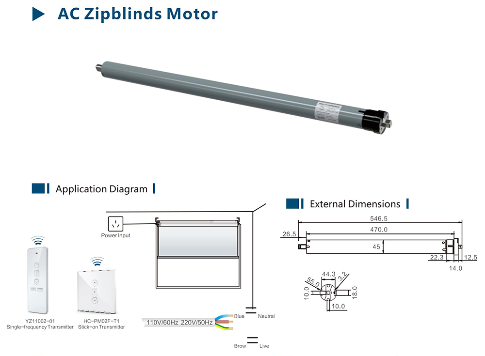 AC Zipblinds Motor